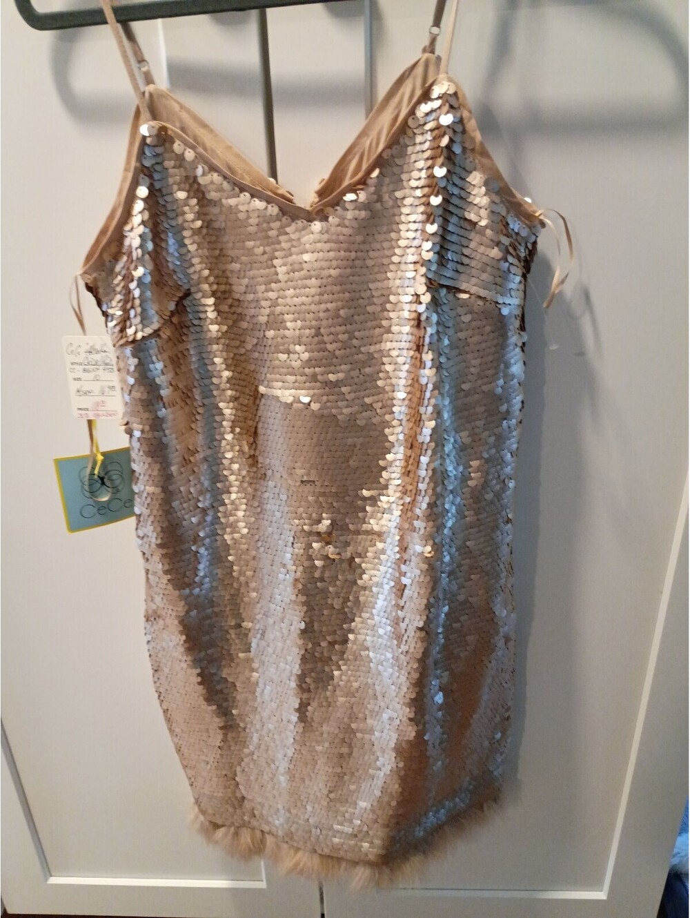 CeCe Collection Gold Sequin Dress Size 10